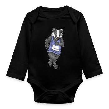 Badger Jogger Jogging Sport - Organic Longsleeve Baby Bodysuit - black - Front