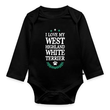 West Highland White Terrier - Organic Longsleeve Baby Bodysuit - black - Front
