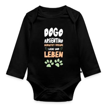 Dogo Argentino joie de vivre - Body Bébé bio manches longues - noir - Devant