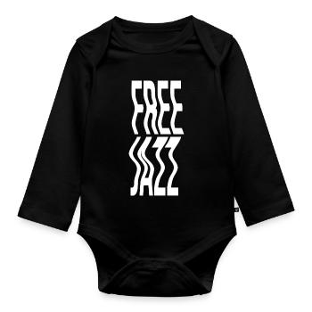 Free Jazz Music Distorted Typography Logo - Baby Bio-Langarm-Body - Schwarz - Vorne