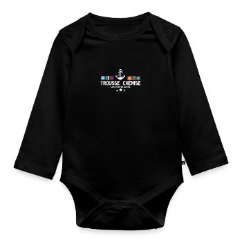 Trousse Chemise Les Portes en Ré - Body Bébé bio manches longues - noir - Devant