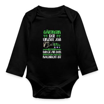 Gardener Hobby Gardener Garden - Organic Longsleeve Baby Bodysuit - black - Front
