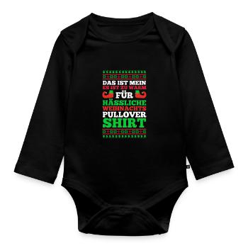 Weihnachtsmann Weihnachten Hässliche Weihnachten - Baby Bio-Langarm-Body - Schwarz - Vorne