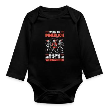 Weihnachtsmann Weihnachten - Baby Bio-Langarm-Body - Schwarz - Vorne