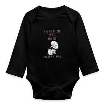 Vinyle - Body Bébé bio manches longues - noir - Devant