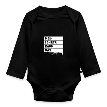 Geschenk für Lehrer - Baby Bio-Langarm-Body - Schwarz - Vorne