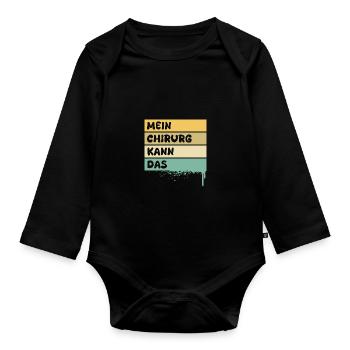 Beruf Chirurg - Baby Bio-Langarm-Body - Schwarz - Vorne