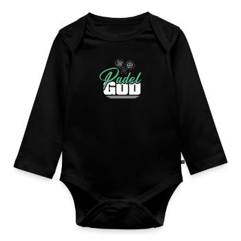 Padel Tennis Paddel Padelball Padeln Padeltennis - Baby Bio-Langarm-Body - Schwarz - Vorne
