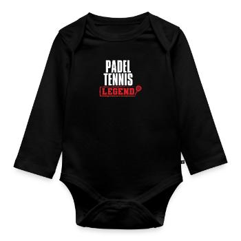 Padel Tennis Paddel Padelball Padeln Padeltennis - Baby Bio-Langarm-Body - Schwarz - Vorne
