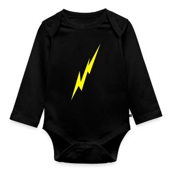Blitz - Baby Bio-Langarm-Body - Schwarz - Vorne