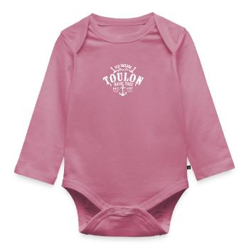 Old Sailors Toulon Naval Yard - Organic Longsleeve Baby Bodysuit - mauve - Front
