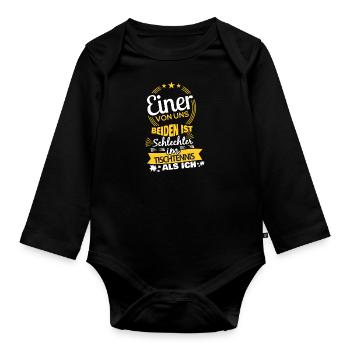Tischtennis - Baby Bio-Langarm-Body - Schwarz - Vorne