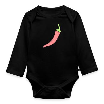 Épices piment - Body Bébé bio manches longues - noir - Devant