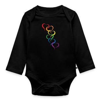 LGBT Cadeau sort Amis Pride Droits - Body Bébé bio manches longues - noir - Devant