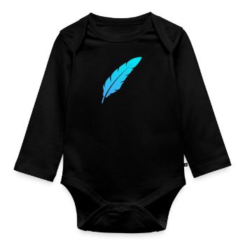 Feather Feeling #4 - Baby Bio-Langarm-Body - Schwarz - Vorne