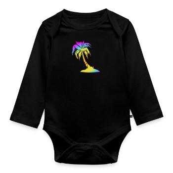 Palm Feeling - Baby Bio-Langarm-Body - Schwarz - Vorne