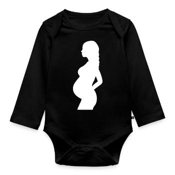Enceinte - Body Bébé bio manches longues - noir - Devant