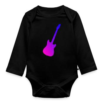 Guitariste Guitariste Hommes Guitariste Femmes - Body Bébé bio manches longues - noir - Devant