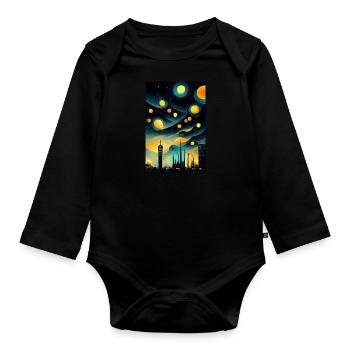 L’avenir riche en étoiles - Body Bébé bio manches longues - noir - Devant