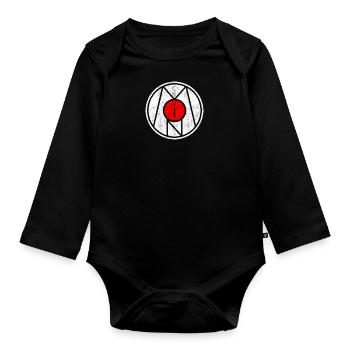 Moin Symbol Plattdeutsch Moin geschenk geschenkide - Baby Bio-Langarm-Body - Schwarz - Vorne