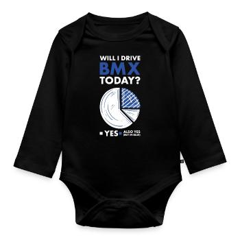 Sport Will I Drive BMX - Organic Longsleeve Baby Bodysuit - black - Front