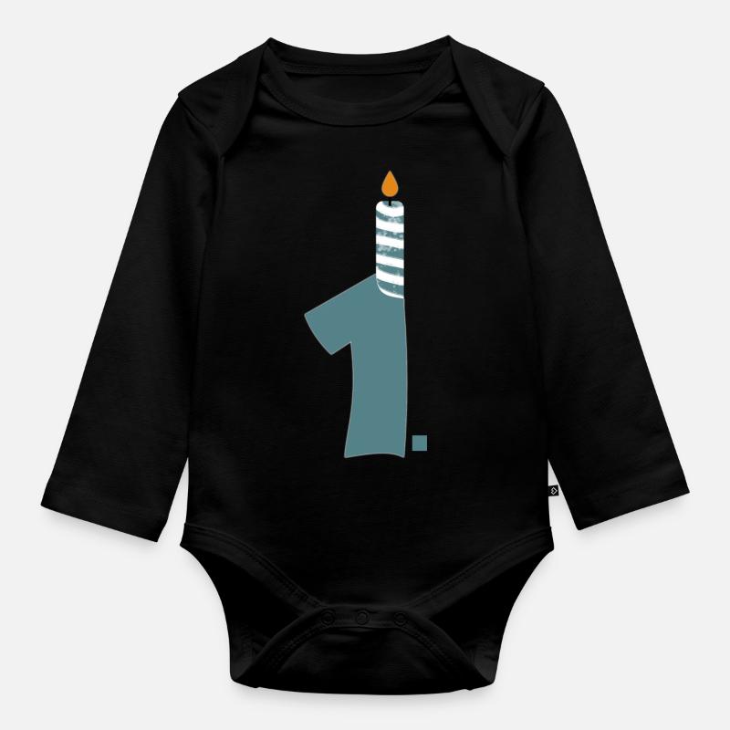 1. Geburtstag - Baby Bio-Langarm-Body - Schwarz