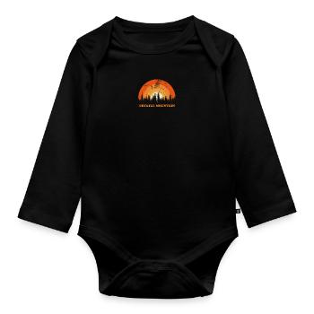 Vintage Crystal Mountain Fan Retro Cool Sunset - Organic Longsleeve Baby Bodysuit - black - Front