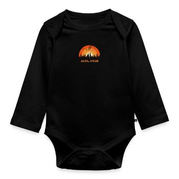 Vintage Alta Utah Fan Retro Cool Sunset Wilderness - Organic Longsleeve Baby Bodysuit - black - Front