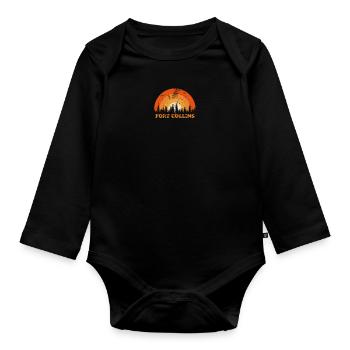 Vintage Fort Collins Colorado Fan rétro Cool - Body Bébé bio manches longues - noir - Devant
