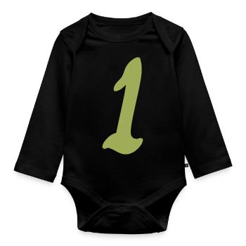1 - Baby Bio-Langarm-Body - Schwarz - Vorne
