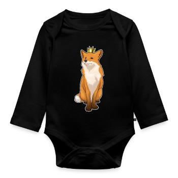 Fuchs Krone - Baby Bio-Langarm-Body - Schwarz - Vorne