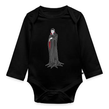 Vampir Halloween Kaffee - Baby Bio-Langarm-Body - Schwarz - Vorne