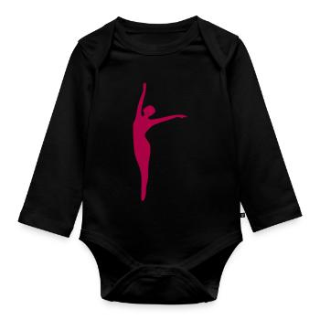 Dancing Dance - Organic Longsleeve Baby Bodysuit - black - Front