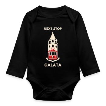 Nächste Haltestelle Galata-Tram - Baby Bio-Langarm-Body - Schwarz - Vorne