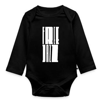 Free Jazz Bold Block-Typografie - Baby Bio-Langarm-Body - Schwarz - Vorne