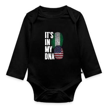 Awesome It's In My DNA American Nigerian - Organic Longsleeve Baby Bodysuit - black - Front