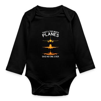 Fluglotse Flughafen Tower - Baby Bio-Langarm-Body - Schwarz - Vorne