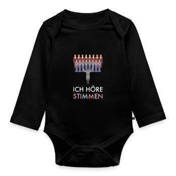 Ich höre Stimmen Chor Singen Geschenk - Baby Bio-Langarm-Body - Schwarz - Vorne