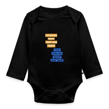 Spruch Witzig Alt Geschenk Funny - Baby Bio-Langarm-Body - Schwarz - Vorne
