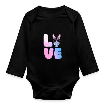 Âne - Body Bébé bio manches longues - noir - Devant