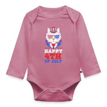 Vierter Juli Nationalfarben Nationalfeiertag USA - Baby Bio-Langarm-Body - Mauve - Vorne