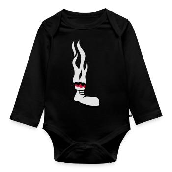 Burned Feet - Organic Longsleeve Baby Bodysuit - black - Front