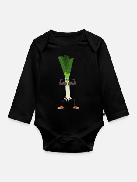 Mr. Ober Lauch - Baby Bio-Langarm-Body - Schwarz