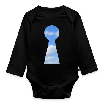 keyhole sky - Organic Longsleeve Baby Bodysuit - black - Front