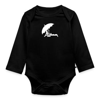 Deck Chair under the Parasol / Lounge Chair (1c) - Organic Longsleeve Baby Bodysuit - black - Front