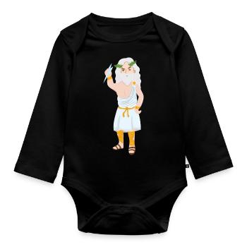 Zeus - Organic Longsleeve Baby Bodysuit - black - Front