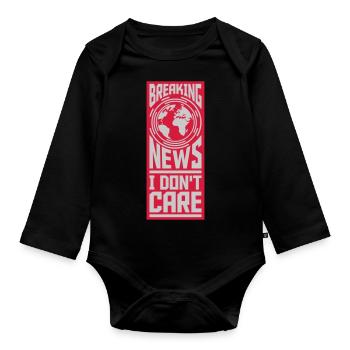 Breaking news don t - Baby Bio-Langarm-Body - Schwarz - Vorne