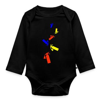 Fire extinguisher symbol - Organic Longsleeve Baby Bodysuit - black - Front