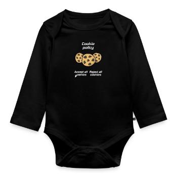 Politique de cookies, Accepter les cookies Blague - Body Bébé bio manches longues - noir - Devant