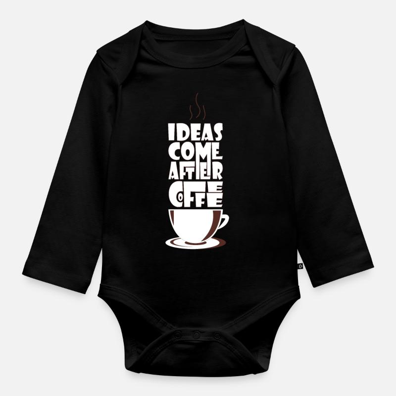 Kaffee Kaffee Kaffee - Baby Bio-Langarm-Body - Schwarz